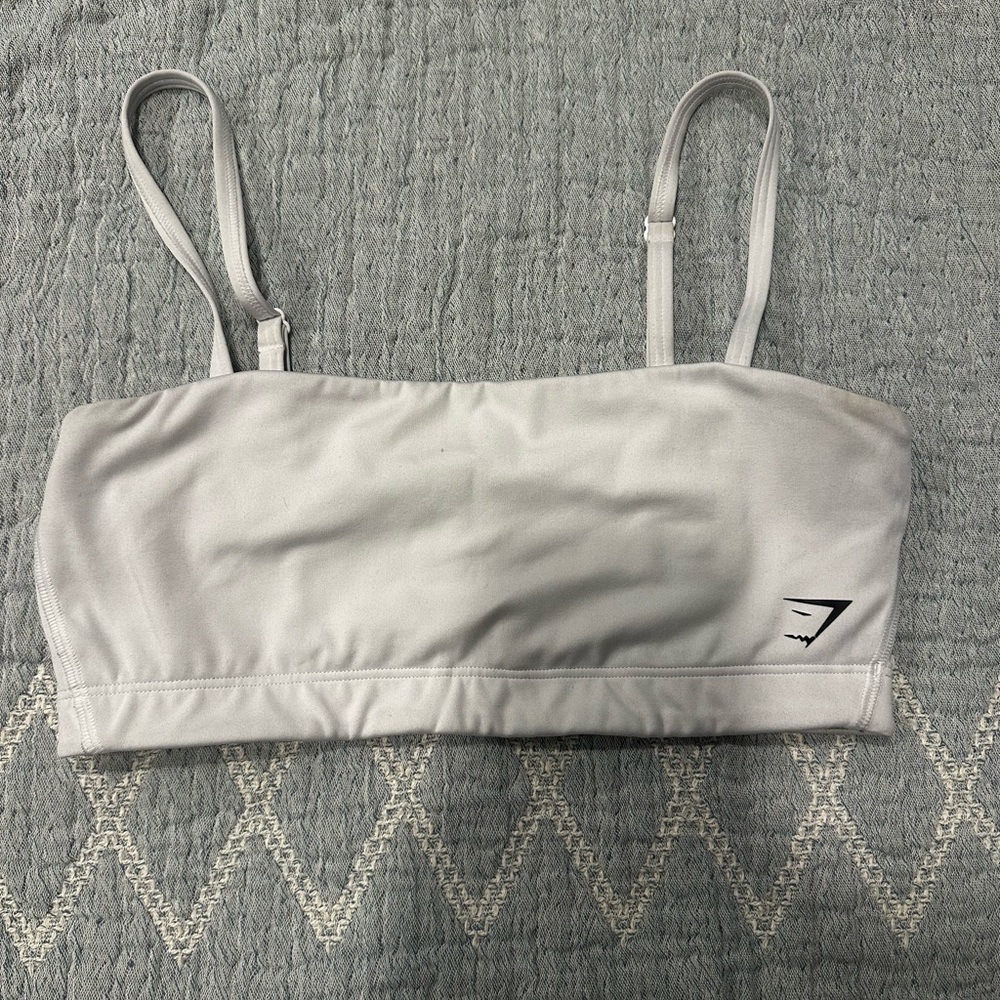 Gymshark White Sports Bra | Strappy Activewear Bra